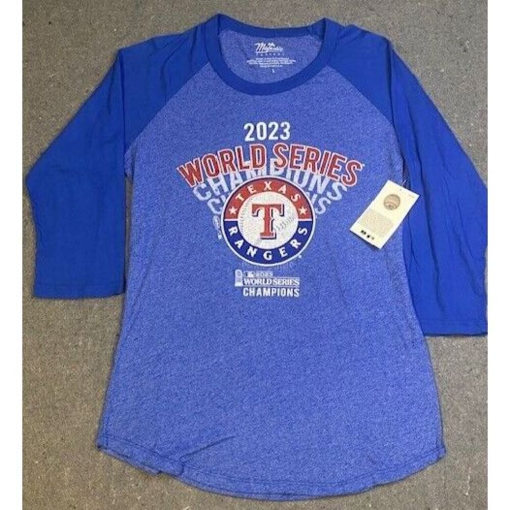 TEXAS RANGERS 2023 world series CHAMPIONS‎ Graphic T-Shirt Mens Size LARGE NEW